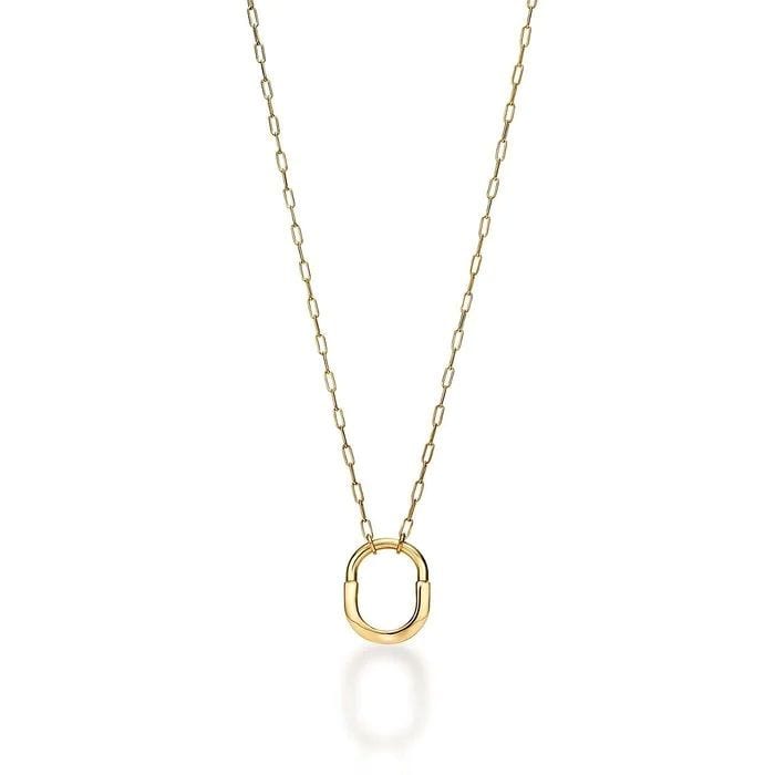 Tiffany Lock Pendant in Yellow Gold, AED 16,900 (approximately P266,615.04), TIFFANY & CO., tiffany.com